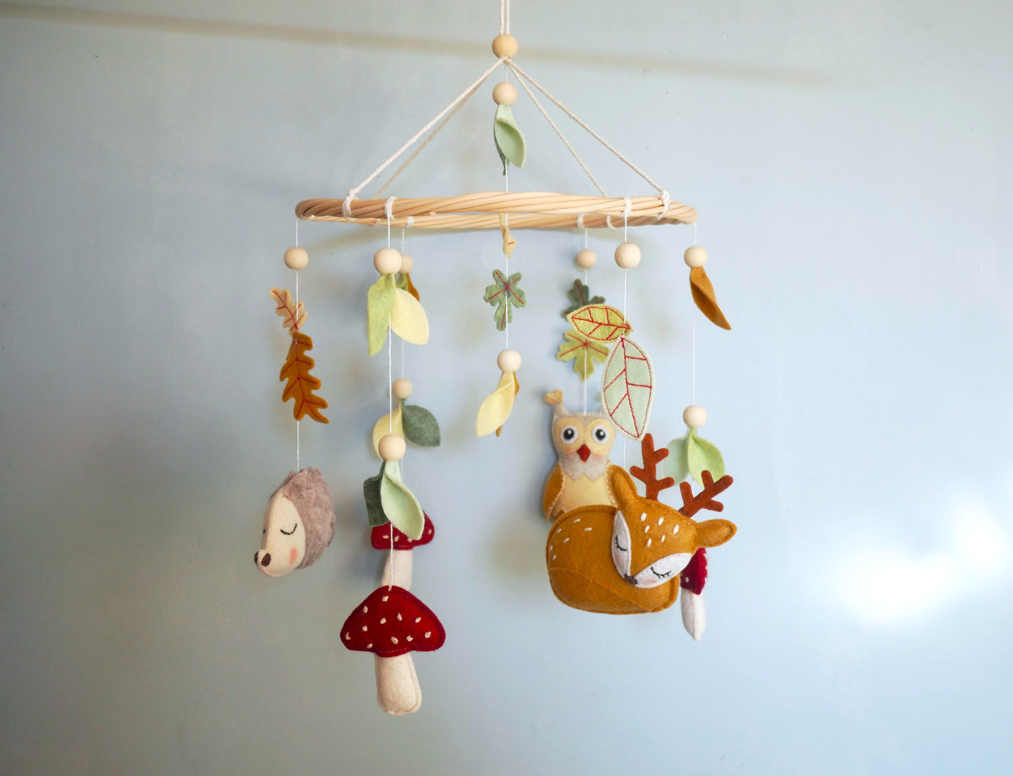 Mobile Bébé Forêt Champignons