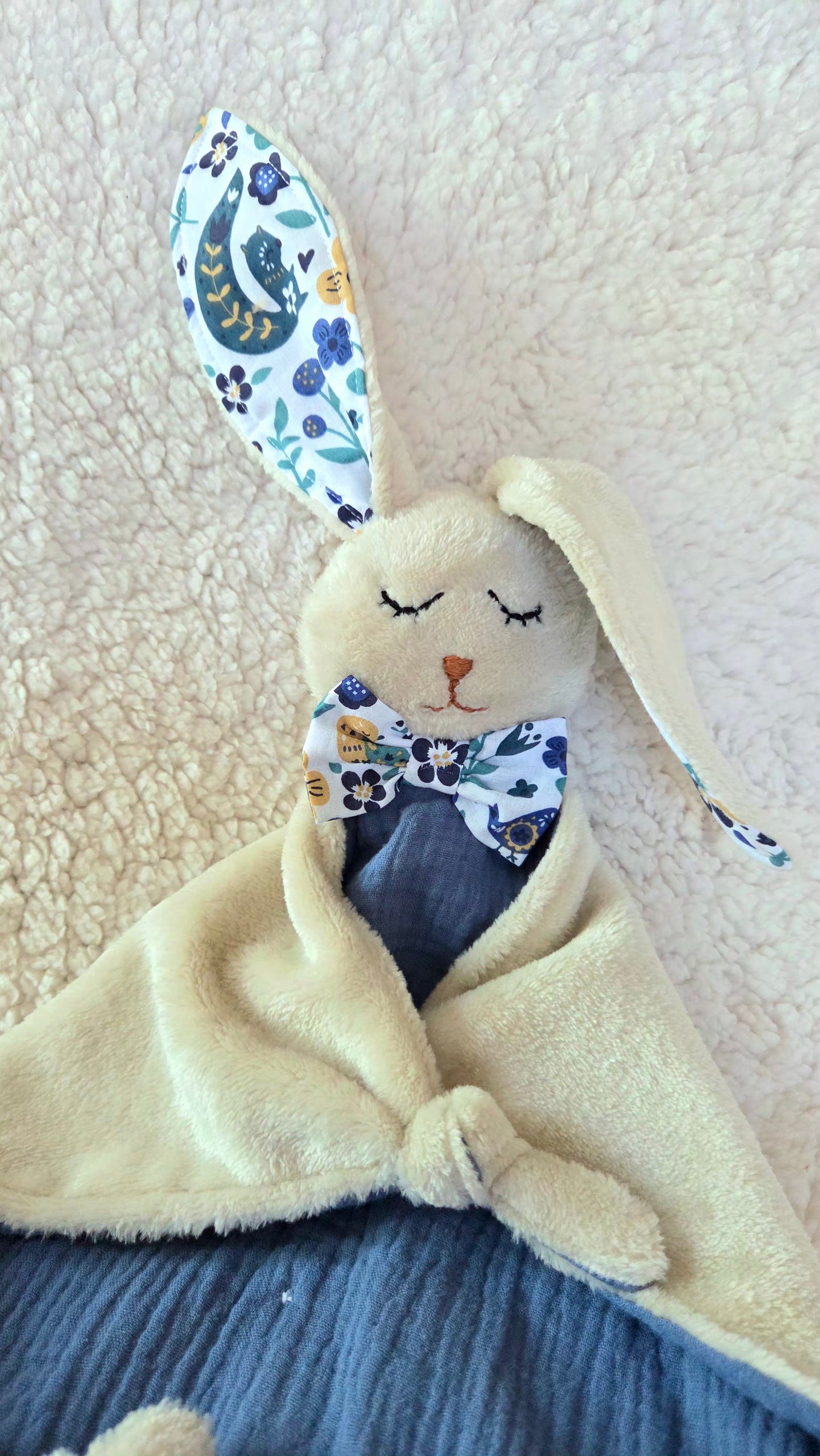 Doudou Lapin Bleu