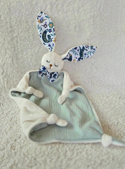 Doudou Lapin Vert Amande