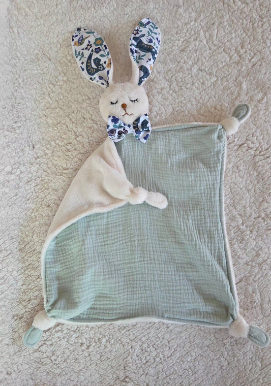 Doudou Lapin Vert Amande