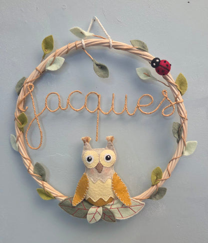 Couronne Prénom Personnalisée Hibou