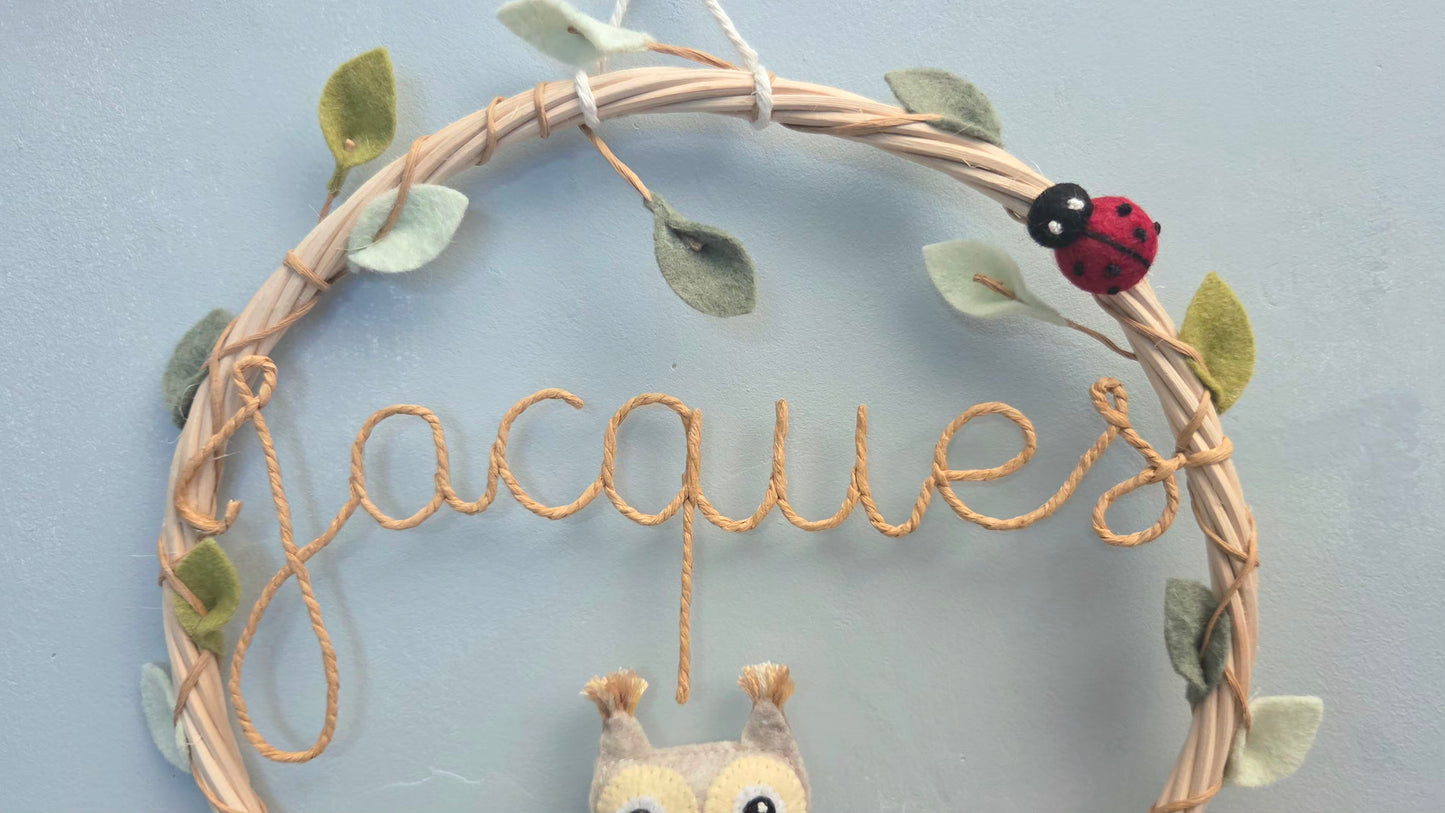 Couronne Prénom Personnalisée Hibou