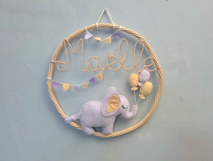 Couronne prénom bébé éléphant