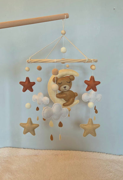 Mobile Bébé Ourson et Lune