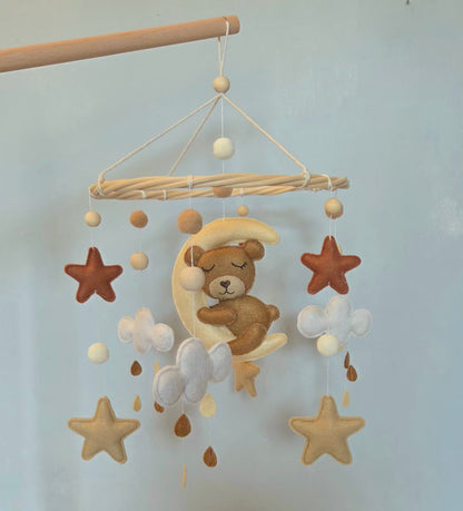 Mobile Bébé Ourson et Lune