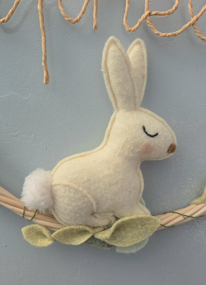 Couronne Prénom Personnalisée Fleurs et Lapin