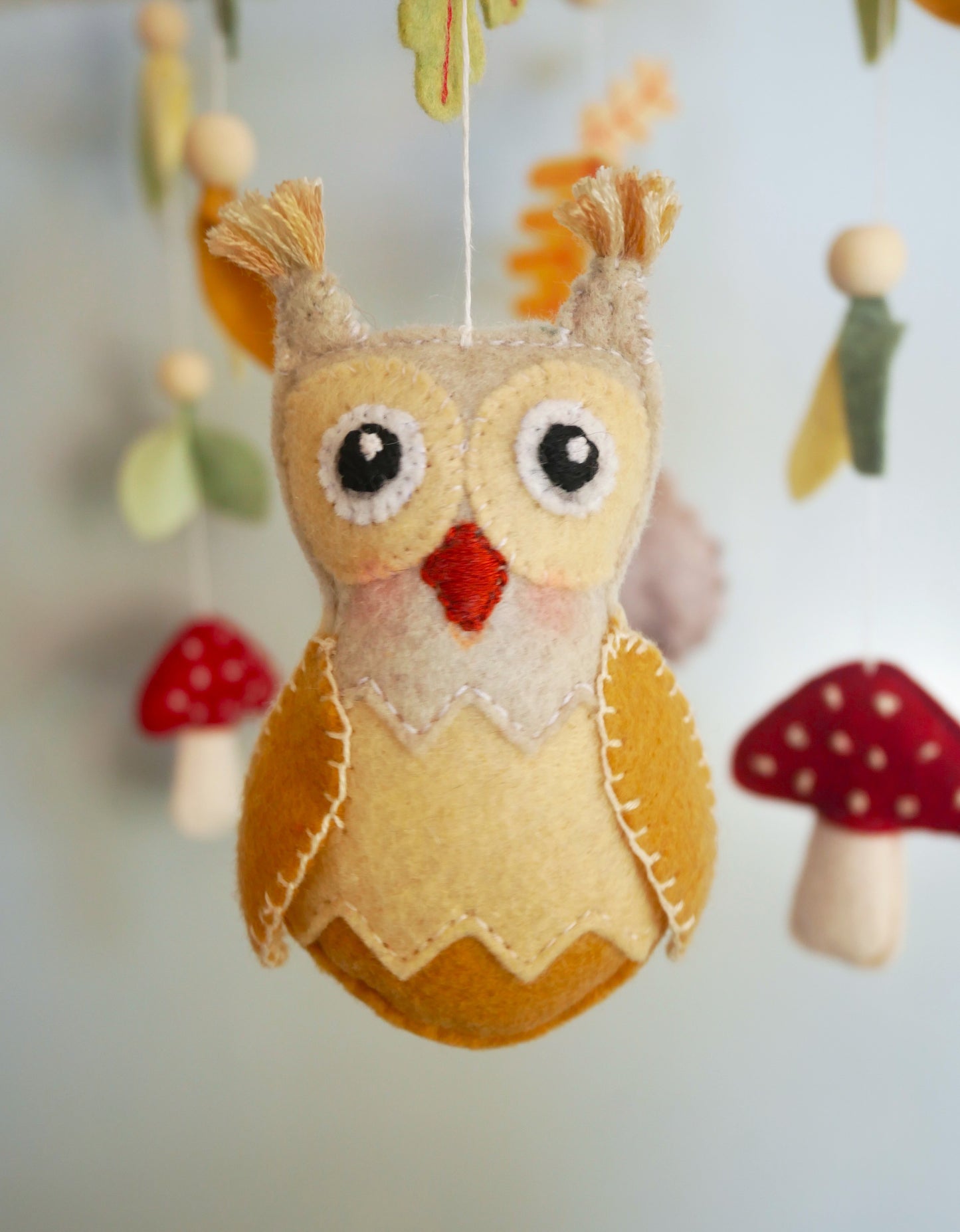 Mobile Bébé Forêt Champignons