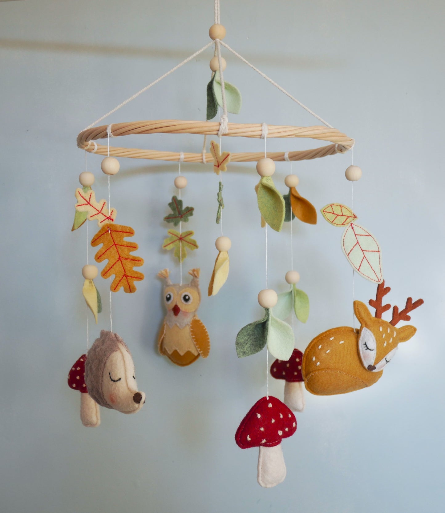 Mobile Bébé Forêt Champignons