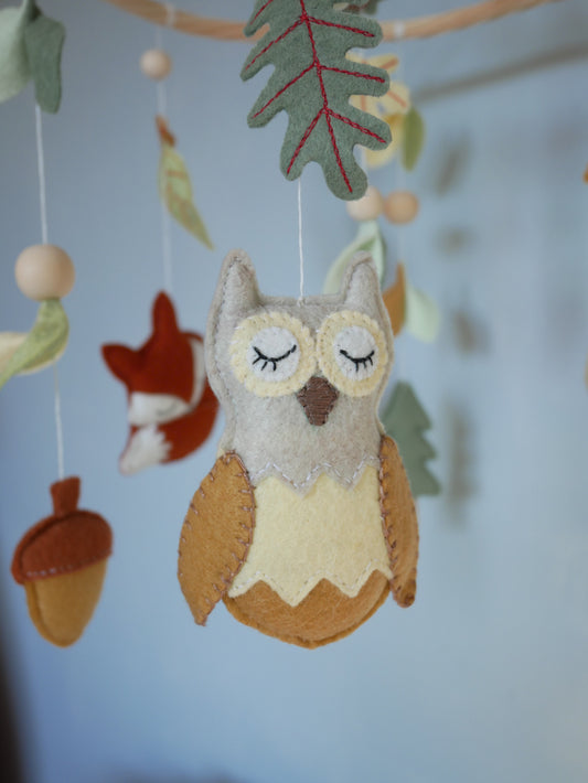 Mobile Bébé Forêt Chouette